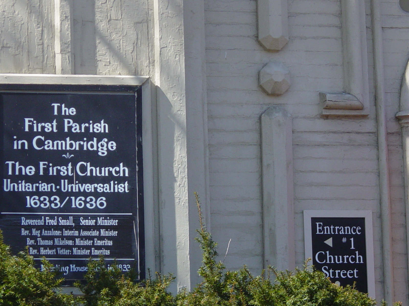 The first Unitarian Universalists church in Cambridge (USA)